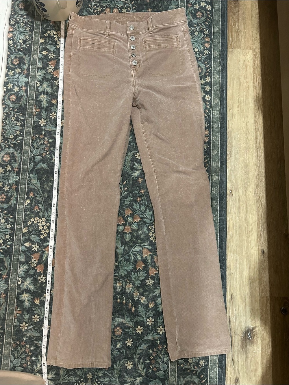 American Eagle Outfitters High-Rise Corduroy Flare Jeans - Mauve
